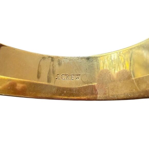 J. Crew Bangle Bracelet Green Gold - Picture 2 of 3